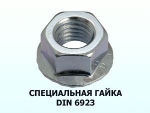 Специальная гайка М10 DIN 6923 c фланцем